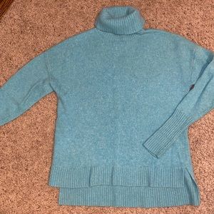 J crew turquoise blue turtleneck sweater